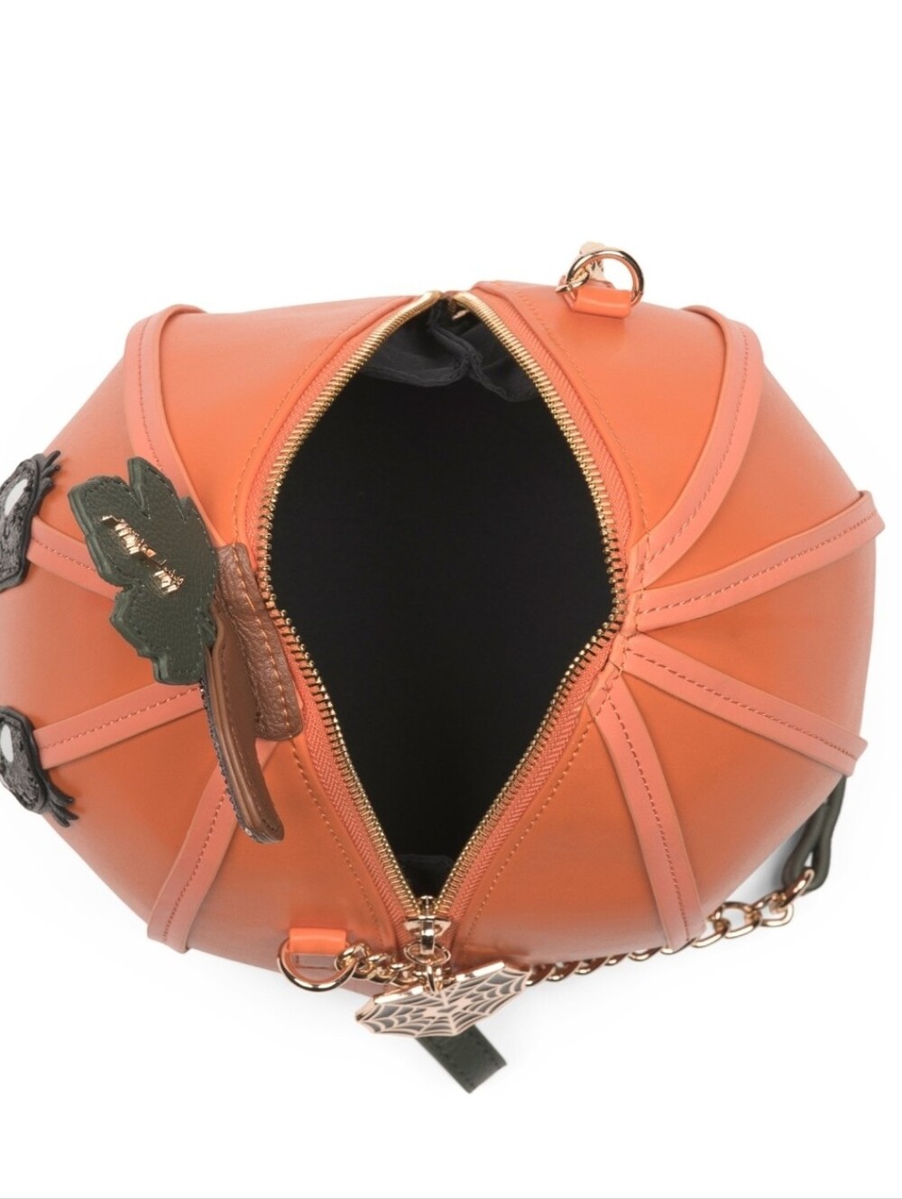 🎃▪️Betsey Johnson ▪️Pumpkin Face No guts No gl ory Orange Crossbody Bag - Picture 3 of 4
